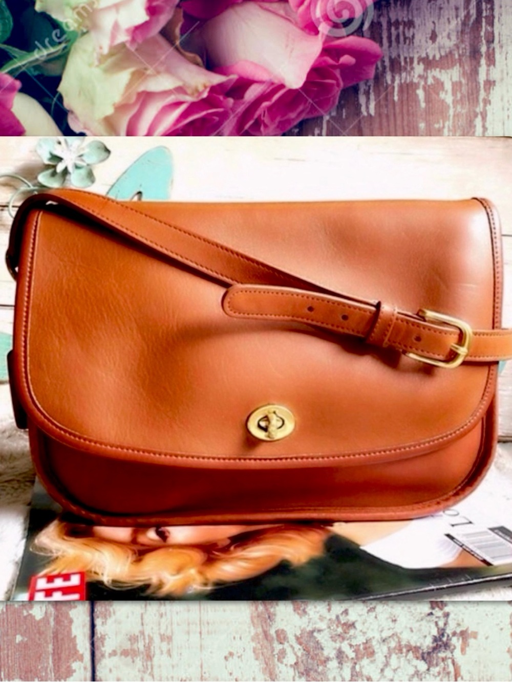 VINTAGE COACH BRITISH TAN CROSSBODY CLASSIC CITY BAG 9790
